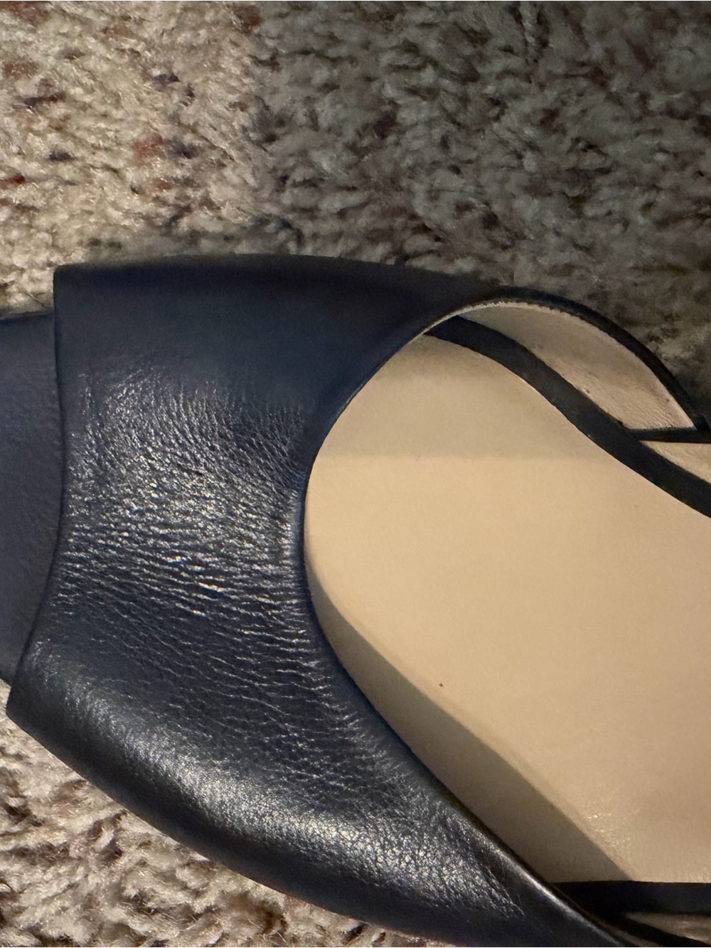 Women's Black Slingback Flats with Peep Toe - Picture 5 of 5